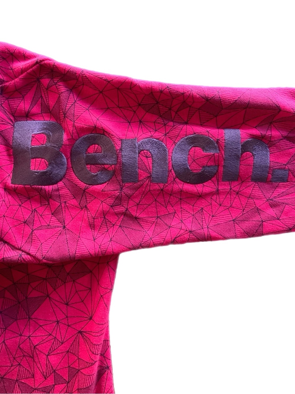 Bench Hot Pink Zip-Up Hoodie Jacket with Geometric Print Medium - Picture 7 of 16